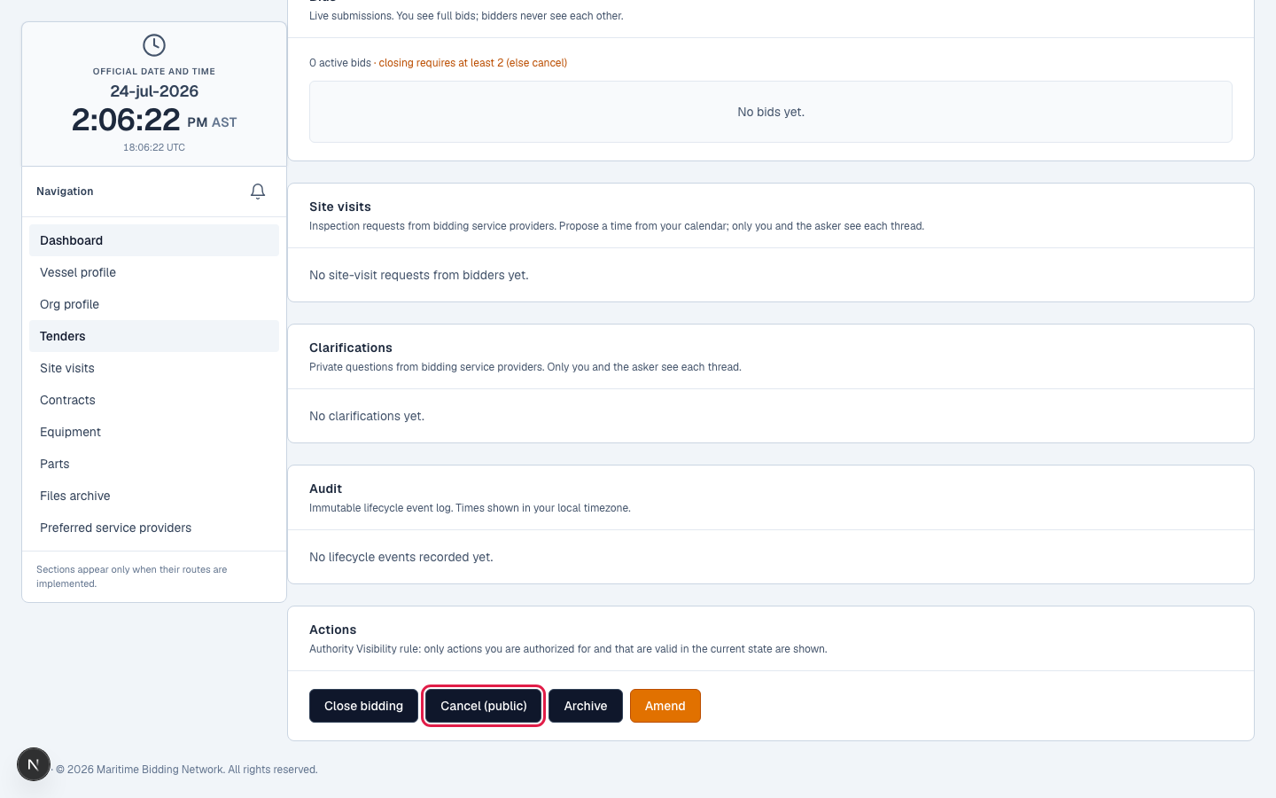 The Cancel (public) and Cancel (internal) actions.